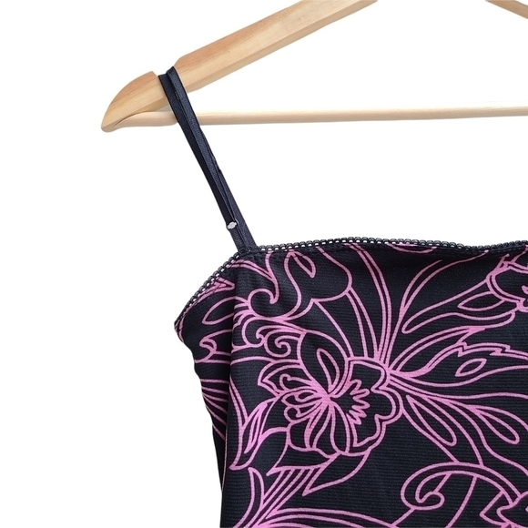 Y2k Floral Black and Pink Jump Dress - Picture 3 of 6